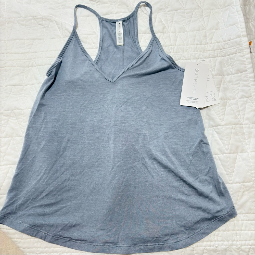 Athleta Women Nighttime Bliss Sleep Camisole XXS Light Blue-Grey NWT